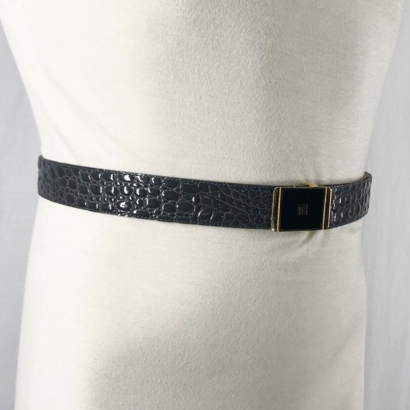Balmain Belt Grey Crocodile embossed Calf leather - Picture 3 of 7